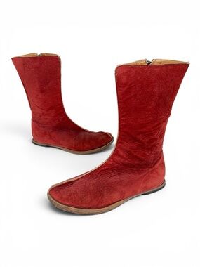 Cydwoq Red Suede Mid-Calf Women's Boots